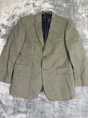 Jos A Bank Reserve Mens Wool Suit Jacket 42R Gray Lined Two-Button Made In Mexic